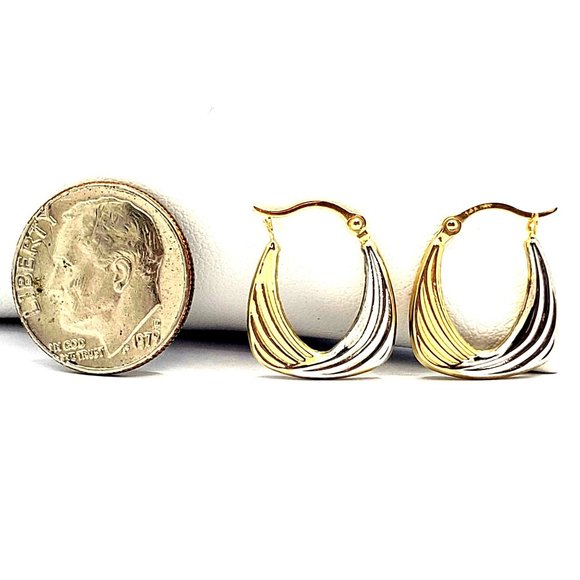 14K REAL GOLD Hollow Super Light Hoop Earrings - Picture 3 of 11